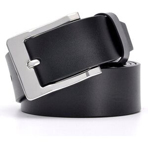 Unbranded (Black-110cm 36to39 Inch 110cm) Male Leather Belt Classic Solid Strap Business C Unbranded (Black-110cm 36to39 Inch 110cm) Male Leather Belt Classic Solid Strap Business C