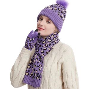 Unbranded (C) Women's Set Thick Knitted Hat Scarf and Touch Screen Glove Unbranded (C) Women's Set Thick Knitted Hat Scarf and Touch Screen Glove