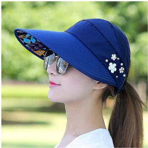 Unbranded (Navy Blue Floral) Women Large Visor Hat Wide Brim Sun Anti-uv Golf Tennis Cap Unbranded (Navy Blue Floral) Women Large Visor Hat Wide Brim Sun Anti-uv Golf Tennis Cap