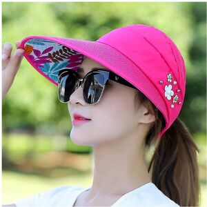 Unbranded (Rose Red Floral) Women Large Visor Hat Wide Brim Sun Anti-uv Golf Tennis Cap Unbranded (Rose Red Floral) Women Large Visor Hat Wide Brim Sun Anti-uv Golf Tennis Cap