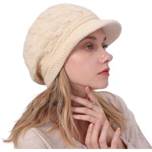 Unbranded (Beige) Womens Winter Beanie Hat Warm Knitted Slouchy Wool Hats Cap With Visor Unbranded (Beige) Womens Winter Beanie Hat Warm Knitted Slouchy Wool Hats Cap With Visor