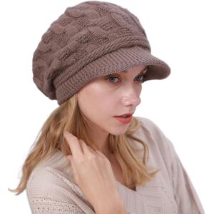 Unbranded (Khaki) Womens Winter Beanie Hat Warm Knitted Slouchy Wool Hats Cap With Visor Unbranded (Khaki) Womens Winter Beanie Hat Warm Knitted Slouchy Wool Hats Cap With Visor