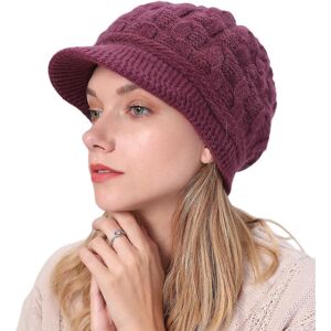 Unbranded (Rose Red) Womens Winter Beanie Hat Warm Knitted Slouchy Wool Hats Cap With Viso Unbranded (Rose Red) Womens Winter Beanie Hat Warm Knitted Slouchy Wool Hats Cap With Viso