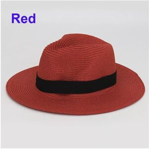 Unbranded (Red) Mens Ladies Panama Style Sun Hat Crushable Wide Brim Fedora Straw Summer 2 Unbranded (Red) Mens Ladies Panama Style Sun Hat Crushable Wide Brim Fedora Straw Summer 2