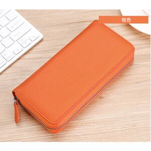 Unbranded (Orange) Leather Genuine Wallet Long Multifunctional Zipper Handbag Rfid Anti Ma Unbranded (Orange) Leather Genuine Wallet Long Multifunctional Zipper Handbag Rfid Anti Ma