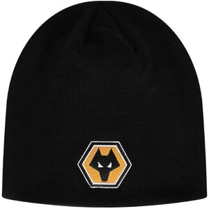 Wolverhampton Wanderers FC Official Wolves FC black adult crested skull knit beanie hat Wolverhampton Wanderers FC Official Wolves FC black adult crested skull knit beanie hat