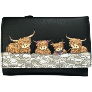 Unbranded (Black) RFID Leather Highland Cow Large Trifold Purse Unbranded (Black) RFID Leather Highland Cow Large Trifold Purse
