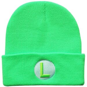Unbranded (Green) Mario Bros "m" / "l" Pattern Warm Knitted Beanie Hat For Men Women Unise Unbranded (Green) Mario Bros "m" / "l" Pattern Warm Knitted Beanie Hat For Men Women Unise