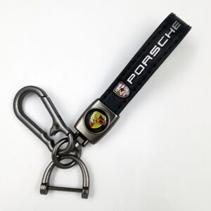 Unbranded (Porsche, Gun Color Hardware) Car Leather Bike Keychain Metal Finish Heavy Dut Unbranded (Porsche, Gun Color Hardware) Car Leather Bike Keychain Metal Finish Heavy Dut