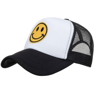 Unbranded (Black and White) Unisex Smiley Face Trucker Hat Summer Adjustable Mesh Baseball Unbranded (Black and White) Unisex Smiley Face Trucker Hat Summer Adjustable Mesh Baseball