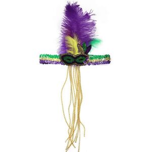 Unbranded (Yellow) Mardi Gras Feather Headband Sequins Glitter Hair Band For Adult Unbranded (Yellow) Mardi Gras Feather Headband Sequins Glitter Hair Band For Adult