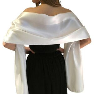 Unbranded (Cream White) Women Silky Satin Bridal Wrap Stole Scarf Wedding Bridesmaid Shawl Unbranded (Cream White) Women Silky Satin Bridal Wrap Stole Scarf Wedding Bridesmaid Shawl