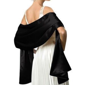 Unbranded (Black) Women Silky Satin Bridal Wrap Stole Scarf Wedding Bridesmaid Shawl Unbranded (Black) Women Silky Satin Bridal Wrap Stole Scarf Wedding Bridesmaid Shawl