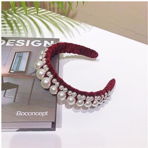Unbranded (Red) Women's Velvet Headband Hairband Pearl Hair Band Accessories Prom Wedding Unbranded (Red) Women's Velvet Headband Hairband Pearl Hair Band Accessories Prom Wedding