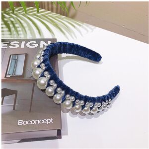 Unbranded (Blue) Women's Velvet Headband Hairband Pearl Hair Band Accessories Prom Wedding Unbranded (Blue) Women's Velvet Headband Hairband Pearl Hair Band Accessories Prom Wedding