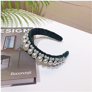 Unbranded (Green) Women's Velvet Headband Hairband Pearl Hair Band Accessories Prom Weddin Unbranded (Green) Women's Velvet Headband Hairband Pearl Hair Band Accessories Prom Weddin