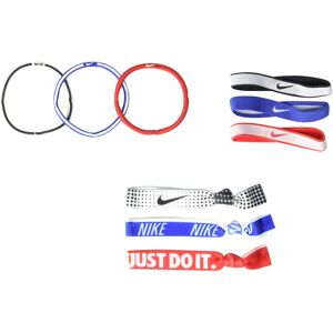 Nike Mixed Ponytail Holder 9PK OSFM Game Royal/Black/University RED Nike Mixed Ponytail Holder 9PK OSFM Game Royal/Black/University RED