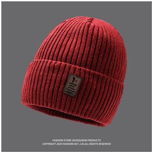 Unbranded (Burgundy) Knitted Thick Beanie Hat Winter Warmth Unisex Cap Windproof Gift Soli Unbranded (Burgundy) Knitted Thick Beanie Hat Winter Warmth Unisex Cap Windproof Gift Soli