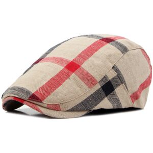 Unbranded (Beige) Unisex Plaid Classic Hat Cotton Hemp Summer Outdoor Duckbill Cap Five Co Unbranded (Beige) Unisex Plaid Classic Hat Cotton Hemp Summer Outdoor Duckbill Cap Five Co