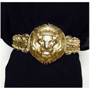 Unbranded Belts for Women's Golden Big Lion Elastic Snap Waist Girl Metal Wide Belt Elasti Unbranded Belts for Women's Golden Big Lion Elastic Snap Waist Girl Metal Wide Belt Elasti