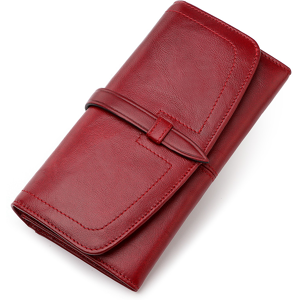 Unbranded (Red L) Women's Genuine Leather Wallet Classic Long Wallet Unbranded (Red L) Women's Genuine Leather Wallet Classic Long Wallet