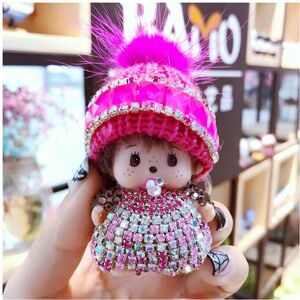 Unbranded (Rose) Hat Monchichi Crystal Pompom Keychain Keyring Charm Pendant Purse Chain B Unbranded (Rose) Hat Monchichi Crystal Pompom Keychain Keyring Charm Pendant Purse Chain B