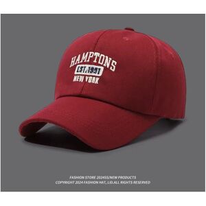 Unbranded (Burgundy) Baseball Embroidery Hamptons Cap Outdoor Breathable Hat Peaked Gift C Unbranded (Burgundy) Baseball Embroidery Hamptons Cap Outdoor Breathable Hat Peaked Gift C