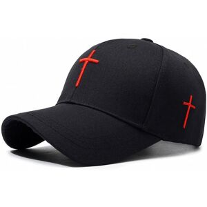 Unbranded (Black Red ) Embroidery Cross Baseball Cap Breathable Peaked Caps Outdoor Gift F Unbranded (Black Red ) Embroidery Cross Baseball Cap Breathable Peaked Caps Outdoor Gift F