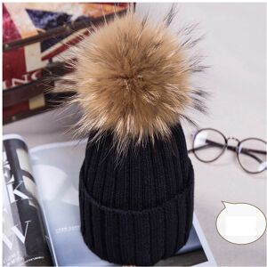 Unbranded (Black) Winter Real New Raccoon Fur Hats Pom Pon Women Lady Knit Bobble Cap Bean Unbranded (Black) Winter Real New Raccoon Fur Hats Pom Pon Women Lady Knit Bobble Cap Bean