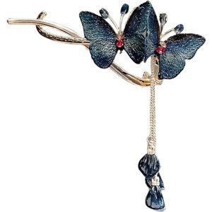 Unbranded (Blue) Butterflies Hair Claw, Elegant Hairpin & Clip For Women, Rhinestone Tasse Unbranded (Blue) Butterflies Hair Claw, Elegant Hairpin & Clip For Women, Rhinestone Tasse