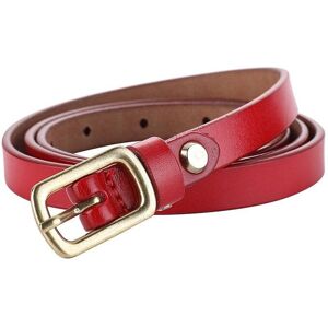 Unbranded (Red, 115cm) Leather Belt Ladies Elegant Two Layer Cowhides Slim Waist Daily Str Unbranded (Red, 115cm) Leather Belt Ladies Elegant Two Layer Cowhides Slim Waist Daily Str