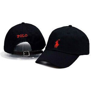 Unbranded (Black & Red Pony)New Polo Cap With Fine Embroidery Small Pony Logo Hat Baseball Unbranded (Black & Red Pony)New Polo Cap With Fine Embroidery Small Pony Logo Hat Baseball