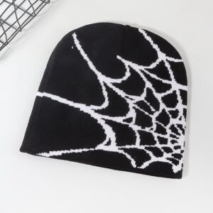 Unbranded (BlackWhite) Trendy Web Spider Pattern Knitted Hat Halloween Genderneutral Fashi Unbranded (BlackWhite) Trendy Web Spider Pattern Knitted Hat Halloween Genderneutral Fashi