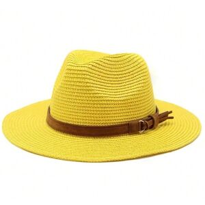 Gaatpot (Yellow, 56-58CM) New Big Size 59-60CM Panama Hat Summer Sun Hats for Women Man Gaatpot (Yellow, 56-58CM) New Big Size 59-60CM Panama Hat Summer Sun Hats for Women Man