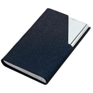 Unbranded (As show, One size) blue business card holder thin leatherette + stainless steel Unbranded (As show, One size) blue business card holder thin leatherette + stainless steel