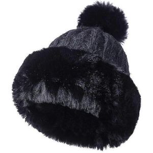 Unbranded (As show, One size) Women Winter Faux Fur Knitted Beanie Hat with Pom Russian Po Unbranded (As show, One size) Women Winter Faux Fur Knitted Beanie Hat with Pom Russian Po
