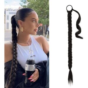 Unbranded (As show, One size) 80cm Long Braided Ponytail Extension With Hair Tie Straight Unbranded (As show, One size) 80cm Long Braided Ponytail Extension With Hair Tie Straight