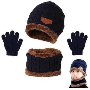 Unbranded (As show, One size) Kids Knitted Hat Scarf Winter Gloves Neck Warmer with Double Unbranded (As show, One size) Kids Knitted Hat Scarf Winter Gloves Neck Warmer with Double
