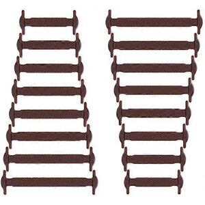Unbranded (As show, One size) BrownTieless Shoelaces for Kids and Adults - Elastic Shoelac Unbranded (As show, One size) BrownTieless Shoelaces for Kids and Adults - Elastic Shoelac