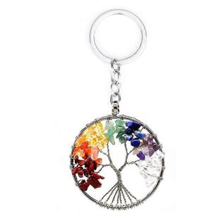 Unbranded (As show, One size) Keychain 7 Chakra Tree of Life Crystal Keyring Gemstone Heal Unbranded (As show, One size) Keychain 7 Chakra Tree of Life Crystal Keyring Gemstone Heal