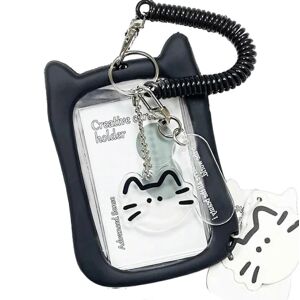 Unbranded (Black, One size) Cats Ear Photocard Holders Clear Card Holders Keychain Pendant Unbranded (Black, One size) Cats Ear Photocard Holders Clear Card Holders Keychain Pendant