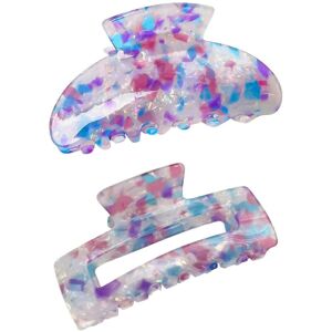 Unbranded (Crystal Powder, One size) 2PCS Colorful Hair Claw Clip for Women and Girls Cand Unbranded (Crystal Powder, One size) 2PCS Colorful Hair Claw Clip for Women and Girls Cand