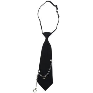 Unbranded (As show, One size) Japanese Punk Black Necktie with Metal Chain Neck Tie Studen Unbranded (As show, One size) Japanese Punk Black Necktie with Metal Chain Neck Tie Studen