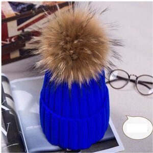 Unbranded (Blue) Winter Real New Raccoon Fur Hats Pom Pon Women Lady Knit Beanie Cap Bobbl Unbranded (Blue) Winter Real New Raccoon Fur Hats Pom Pon Women Lady Knit Beanie Cap Bobbl