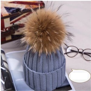Unbranded (LightGray) Winter Real New Raccoon Fur Hats Pom Pon Women Lady Knit Beanie Cap Unbranded (LightGray) Winter Real New Raccoon Fur Hats Pom Pon Women Lady Knit Beanie Cap