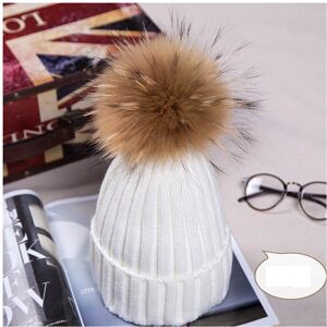 Unbranded (White) Winter Real New Raccoon Fur Hats Pom Pon Women Lady Knit Beanie Cap Bobb Unbranded (White) Winter Real New Raccoon Fur Hats Pom Pon Women Lady Knit Beanie Cap Bobb