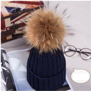 Unbranded (Navy) Winter Real New Raccoon Fur Hats Pom Pon Women Lady Knit Beanie Cap Bobbl Unbranded (Navy) Winter Real New Raccoon Fur Hats Pom Pon Women Lady Knit Beanie Cap Bobbl
