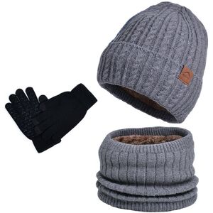 Unbranded (Dark Gray Three) Warm Winter Knitted Hat Gloves And Scarf Set For Outdoor Winte Unbranded (Dark Gray Three) Warm Winter Knitted Hat Gloves And Scarf Set For Outdoor Winte