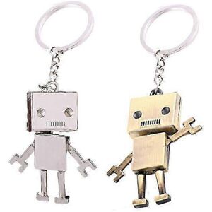 Unbranded Mini Robot Keychain Set of 2, Creative Bronze Silver Keyring, Novelty Keychain Unbranded Mini Robot Keychain Set of 2, Creative Bronze Silver Keyring, Novelty Keychain