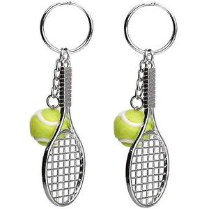 Unbranded Tennis Racket Keychain Set of 2, Metal Sports Keyring Ball Charm Unbranded Tennis Racket Keychain Set of 2, Metal Sports Keyring Ball Charm